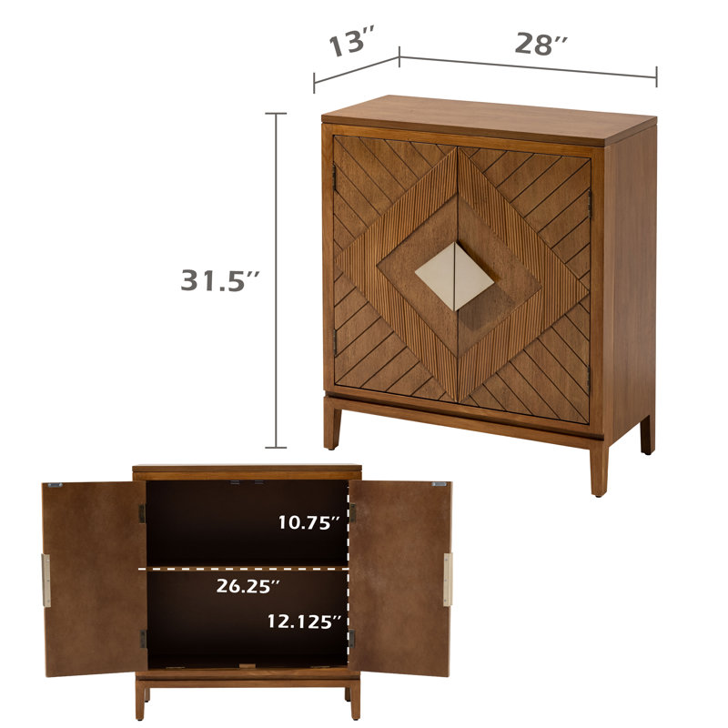 View of Millwood Pines Earie Farmhouse Storage Accent Textured 2-Door Cabinet ...